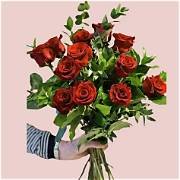10 Red Rose Hand Bunch — fresh flowers in Kolkata