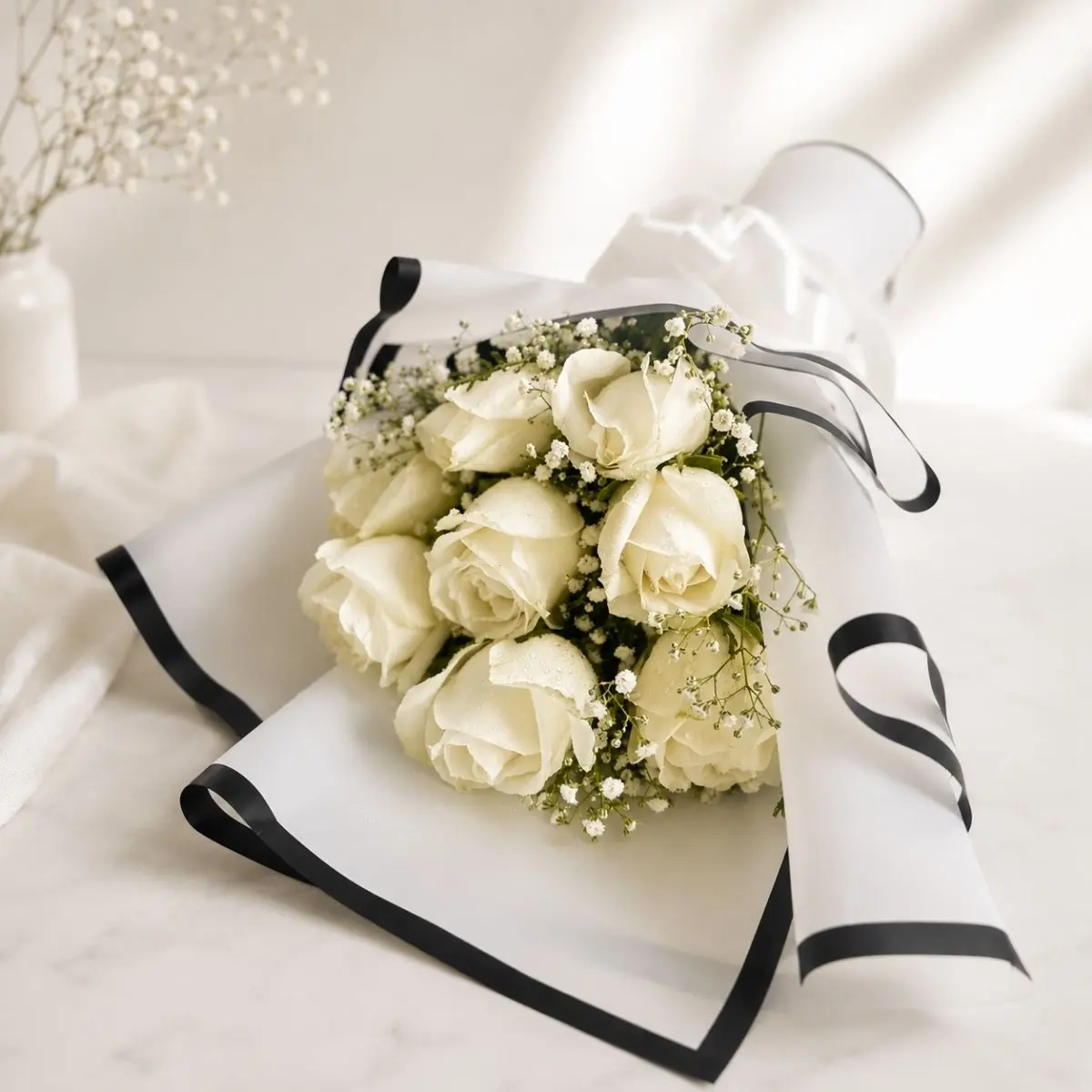 White Rose Bouquet — fresh flowers in Kolkata